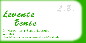 levente benis business card